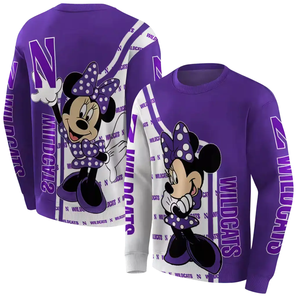 northwestern wildcats minnie mouse purple hoodie premium grade northwestern wildcats minnie mouse purple hoodie premium grade