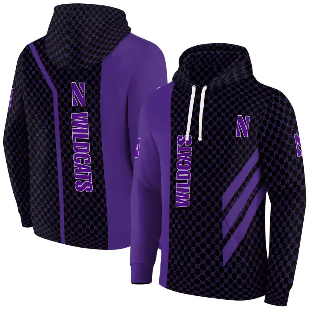 northwestern wildcats monogram pattern purple hoodie fashion forward northwestern wildcats monogram pattern purple hoodie fashion forward
