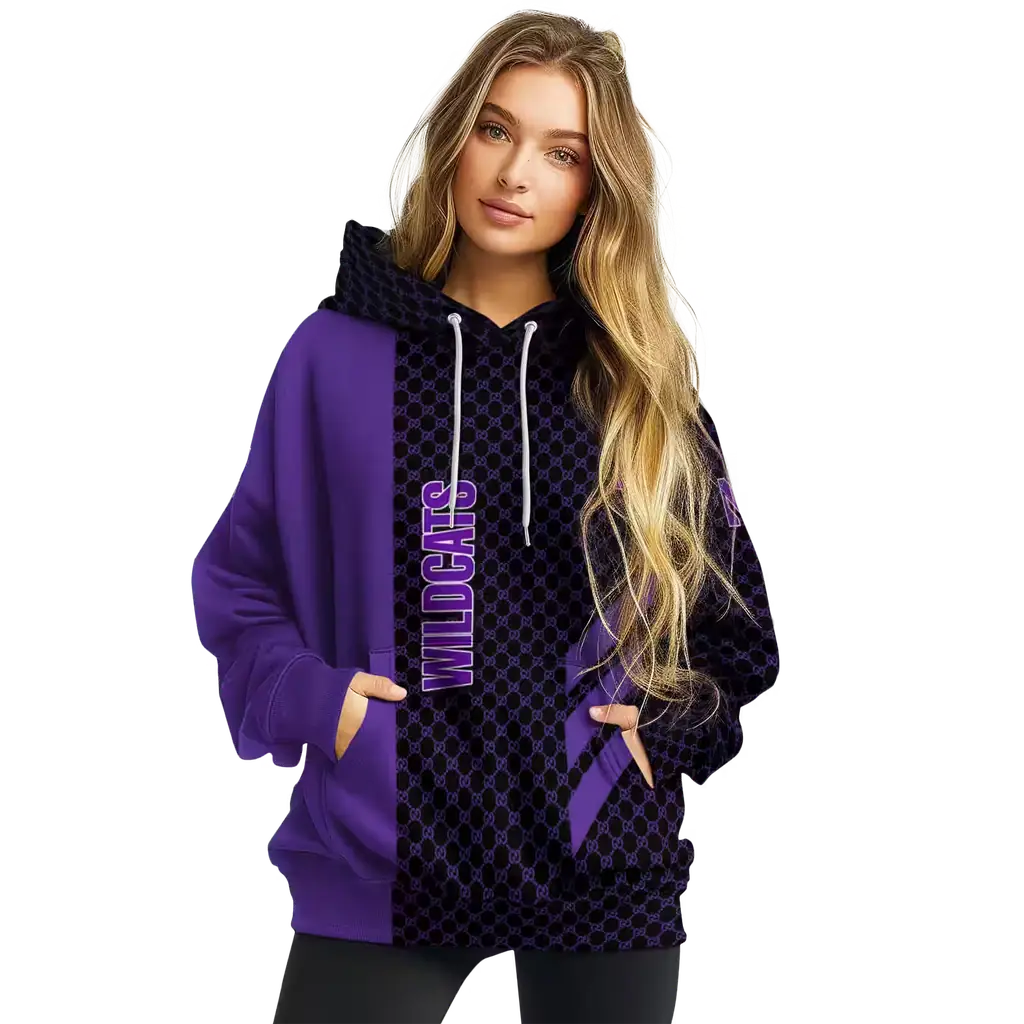 northwestern wildcats monogram pattern purple hoodie high quality northwestern wildcats monogram pattern purple hoodie high quality