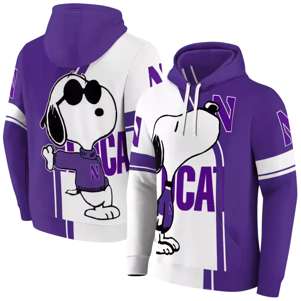 northwestern wildcats playful snoopy purple hoodie fashion forward northwestern wildcats playful snoopy purple hoodie fashion forward