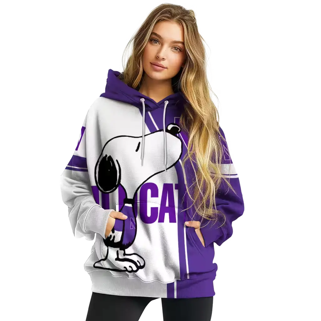 northwestern wildcats playful snoopy purple hoodie high quality northwestern wildcats playful snoopy purple hoodie high quality