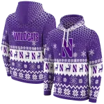 northwestern wildcats reindeer motif purple hoodie best selling