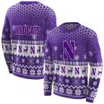 northwestern wildcats reindeer motif purple hoodie best selling