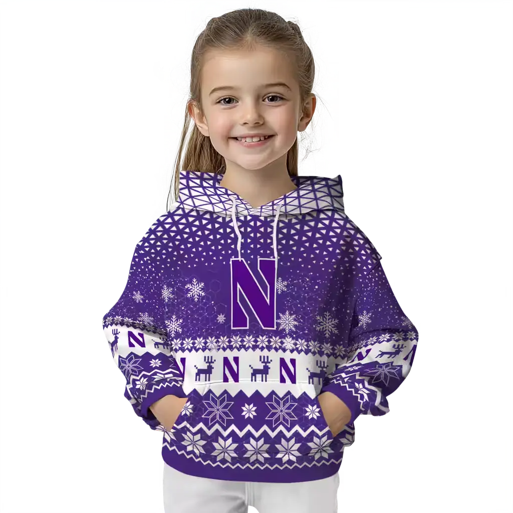 northwestern wildcats reindeer motif purple hoodie top rated northwestern wildcats reindeer motif purple hoodie top rated