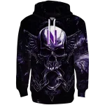 northwestern wildcats skull artwork purple black hoodie best selling