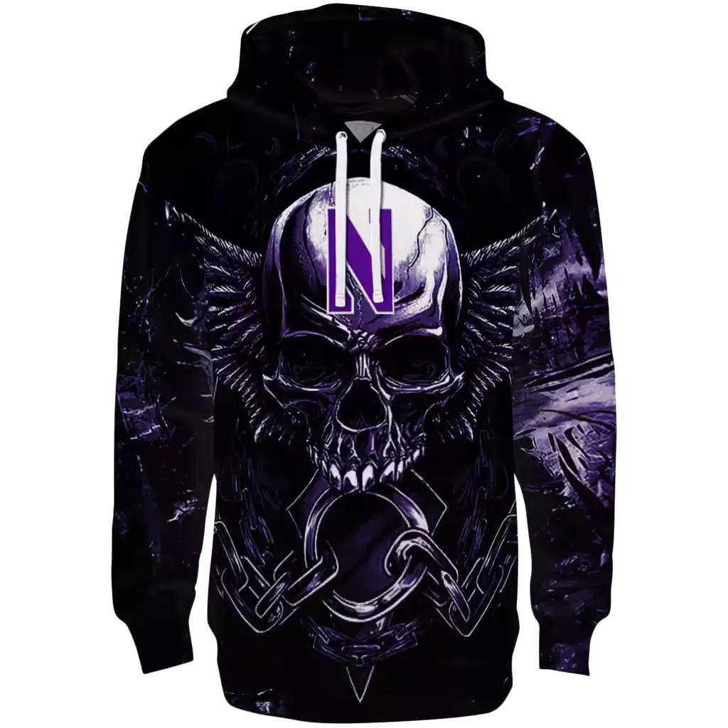 northwestern wildcats skull artwork purple black hoodie best selling northwestern wildcats skull artwork purple black hoodie best selling