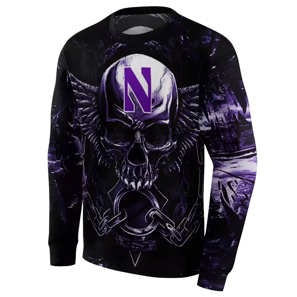 northwestern wildcats skull artwork purple black hoodie new arrival northwestern wildcats skull artwork purple black hoodie new arrival