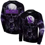 northwestern wildcats skull artwork purple black hoodie best selling