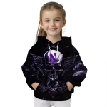 northwestern wildcats skull artwork purple black hoodie best selling