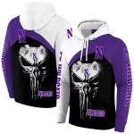 northwestern wildcats skull punisher white black hoodie best selling