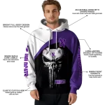 northwestern wildcats skull punisher white black hoodie best selling
