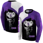 northwestern wildcats skull punisher white black hoodie best selling