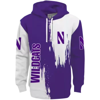 northwestern wildcats splatter effect purple hoodie best selling