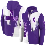 northwestern wildcats splatter effect purple hoodie best selling