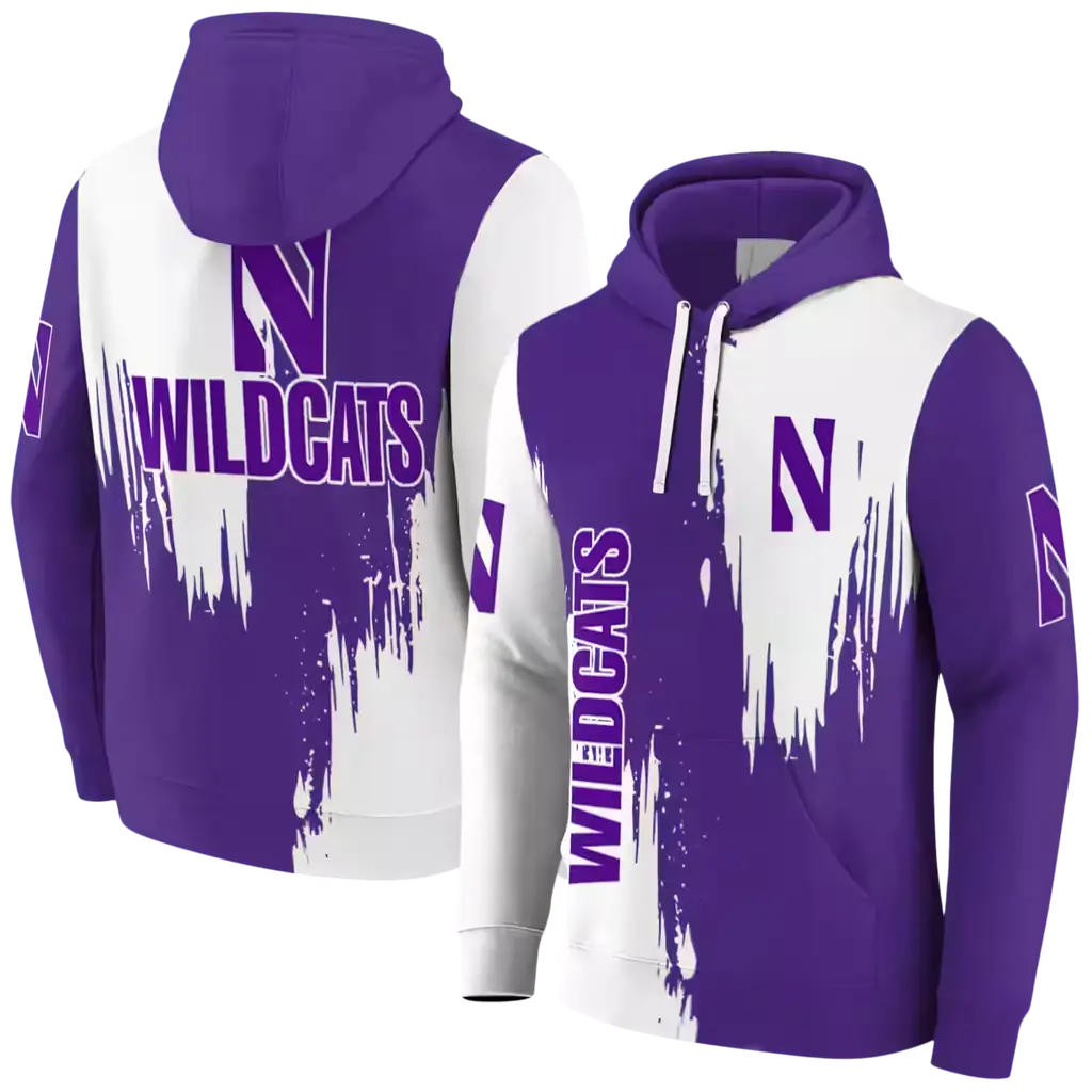northwestern wildcats splatter effect purple hoodie fashion forward northwestern wildcats splatter effect purple hoodie fashion forward