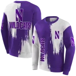 northwestern wildcats splatter effect purple hoodie best selling