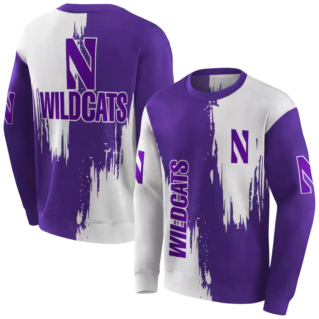 northwestern wildcats splatter effect purple hoodie premium grade northwestern wildcats splatter effect purple hoodie premium grade
