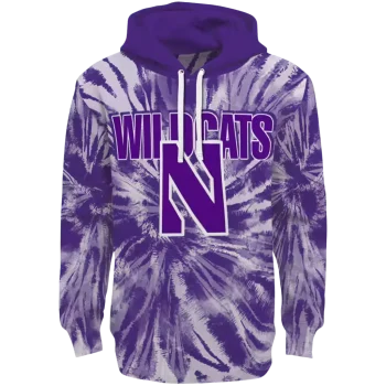 northwestern wildcats tie dye pattern purple hoodie best selling