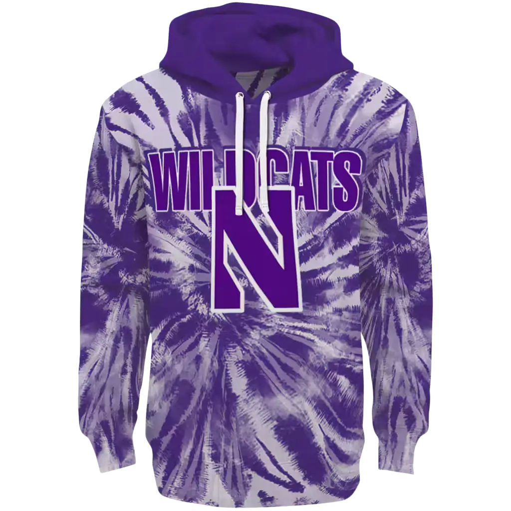 northwestern wildcats tie dye pattern purple hoodie best selling northwestern wildcats tie dye pattern purple hoodie best selling