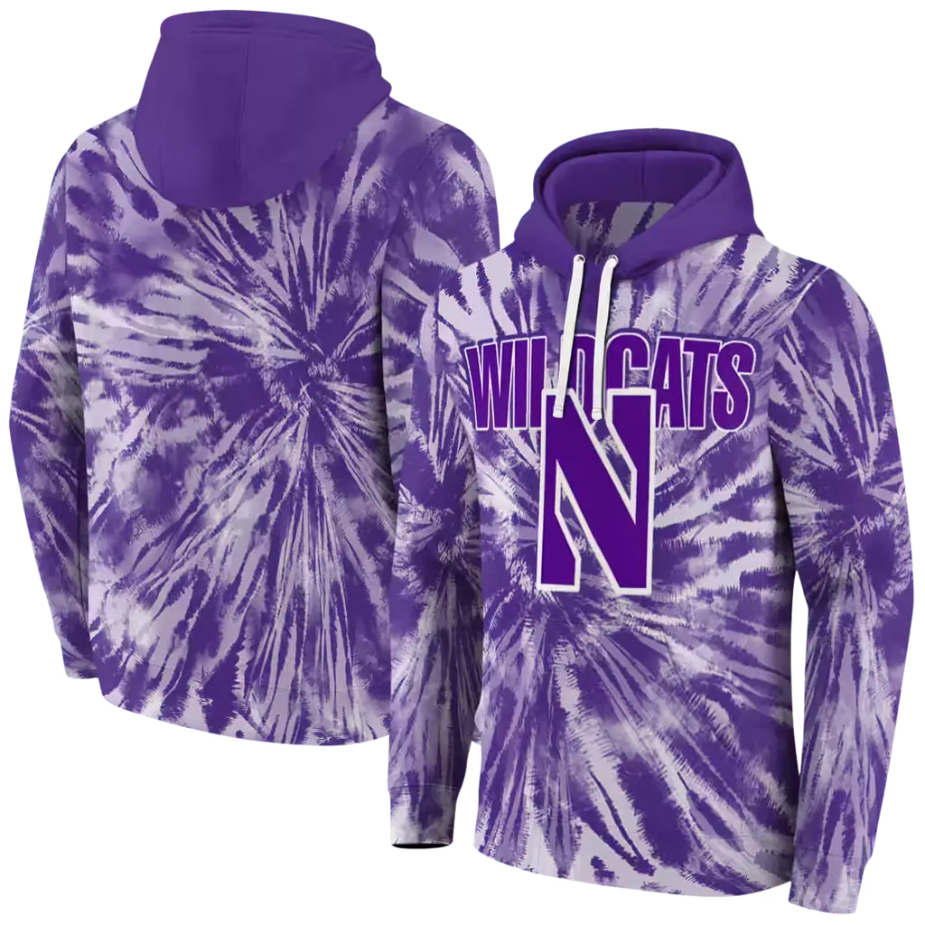 northwestern wildcats tie dye pattern purple hoodie fashion forward northwestern wildcats tie dye pattern purple hoodie fashion forward
