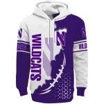 northwestern wildcats triangular pattern purple white hoodie best selling