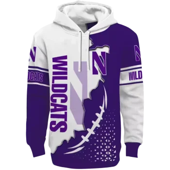 northwestern wildcats triangular pattern purple white hoodie best selling