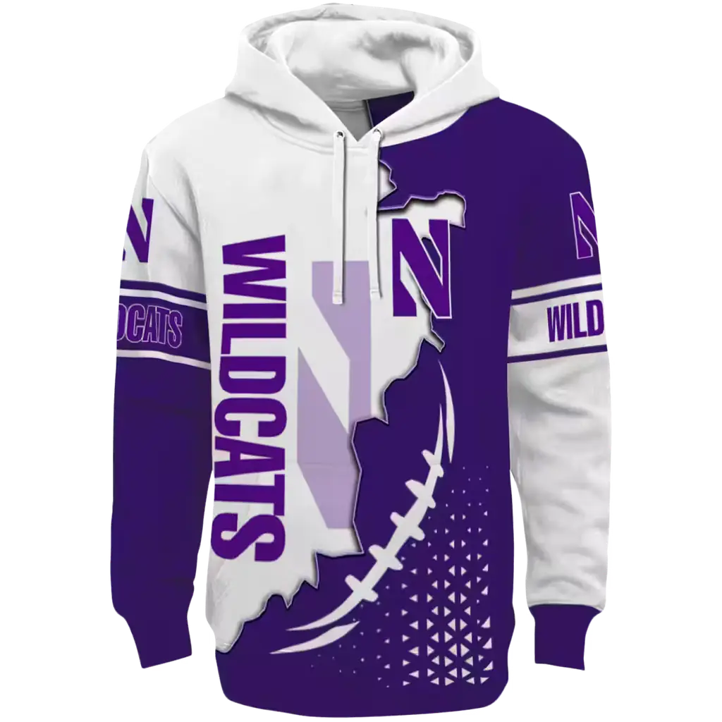 northwestern wildcats triangular pattern purple white hoodie best selling northwestern wildcats triangular pattern purple white hoodie best selling
