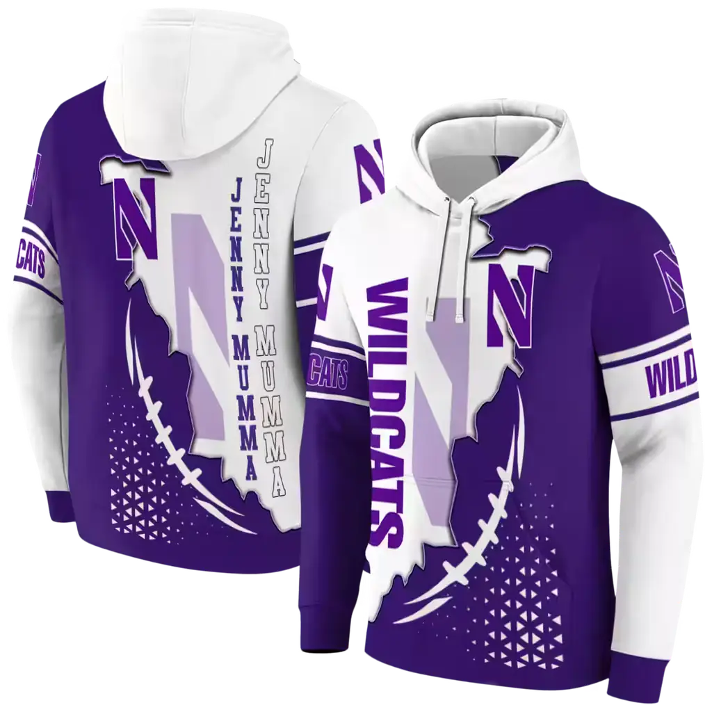 northwestern wildcats triangular pattern purple white hoodie fashion forward northwestern wildcats triangular pattern purple white hoodie fashion forward
