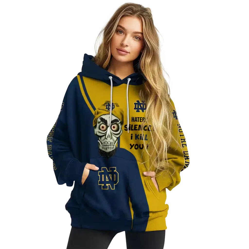 notre dame fighting irish achmed skull navy hoodie high quality notre dame fighting irish achmed skull navy hoodie high quality