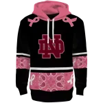 notre dame fighting irish awareness ribbon black pink hoodie best selling