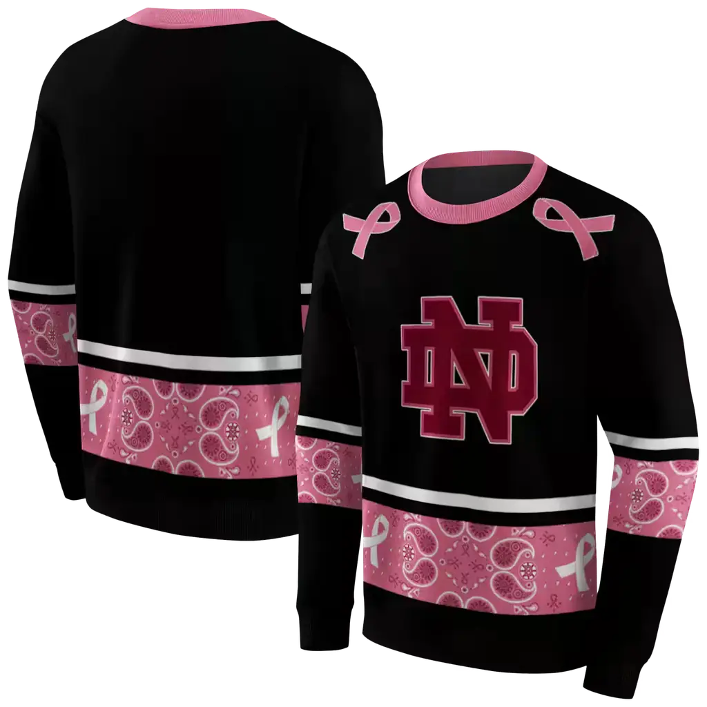 notre dame fighting irish awareness ribbon black pink hoodie premium grade notre dame fighting irish awareness ribbon black pink hoodie premium grade