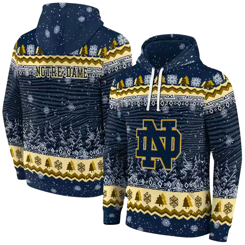 notre dame fighting irish christmas trees navy hoodie fashion forward notre dame fighting irish christmas trees navy hoodie fashion forward