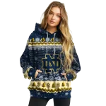 notre dame fighting irish christmas trees navy hoodie best selling