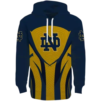 notre dame fighting irish concentric lines navy black hoodie best selling
