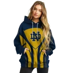 notre dame fighting irish concentric lines navy black hoodie best selling