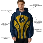 notre dame fighting irish concentric lines navy black hoodie best selling