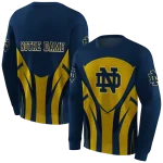 notre dame fighting irish concentric lines navy black hoodie best selling