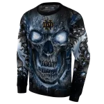 notre dame fighting irish demonic skull navy black hoodie best selling