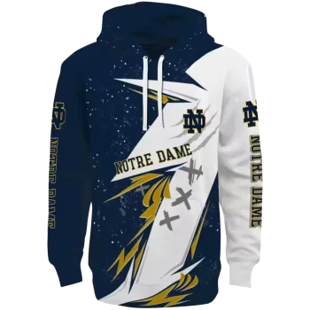notre dame fighting irish dynamic slash navy white hoodie best selling