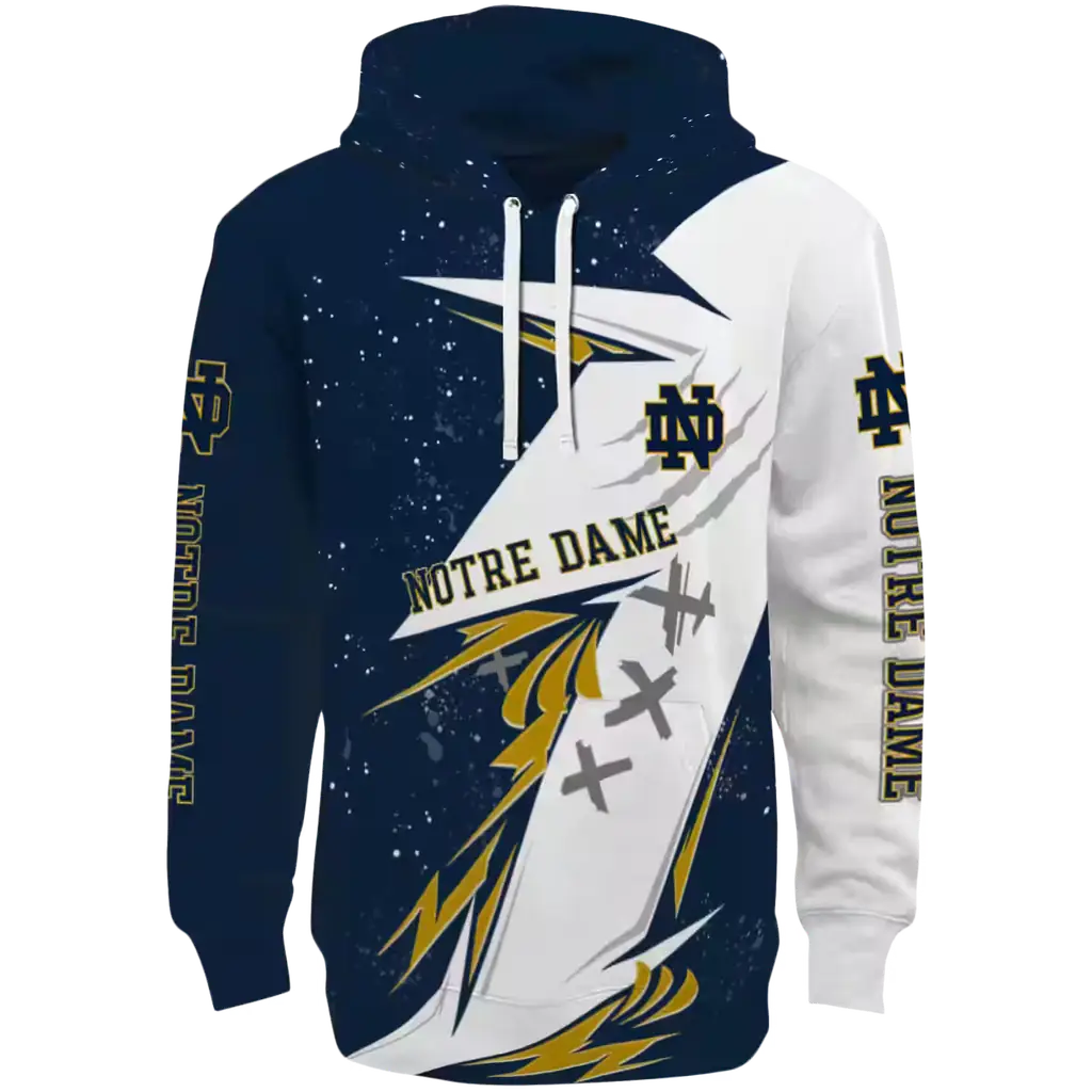 notre dame fighting irish dynamic slash navy white hoodie best selling notre dame fighting irish dynamic slash navy white hoodie best selling