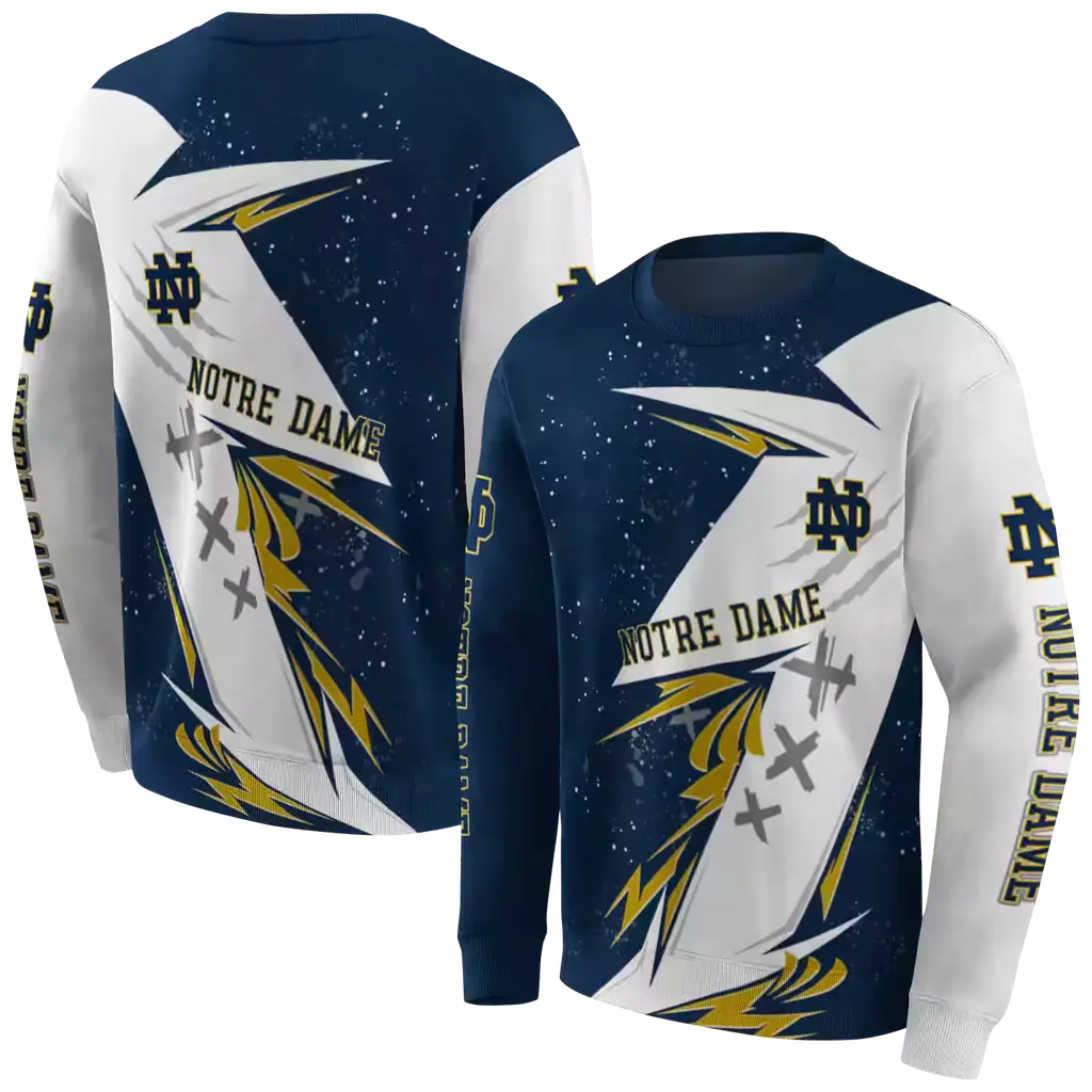 notre dame fighting irish dynamic slash navy white hoodie premium grade notre dame fighting irish dynamic slash navy white hoodie premium grade
