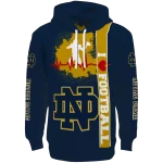 notre dame fighting irish football heartbeat navy hoodie best selling