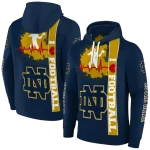 notre dame fighting irish football heartbeat navy hoodie best selling