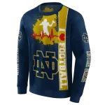 notre dame fighting irish football heartbeat navy hoodie best selling
