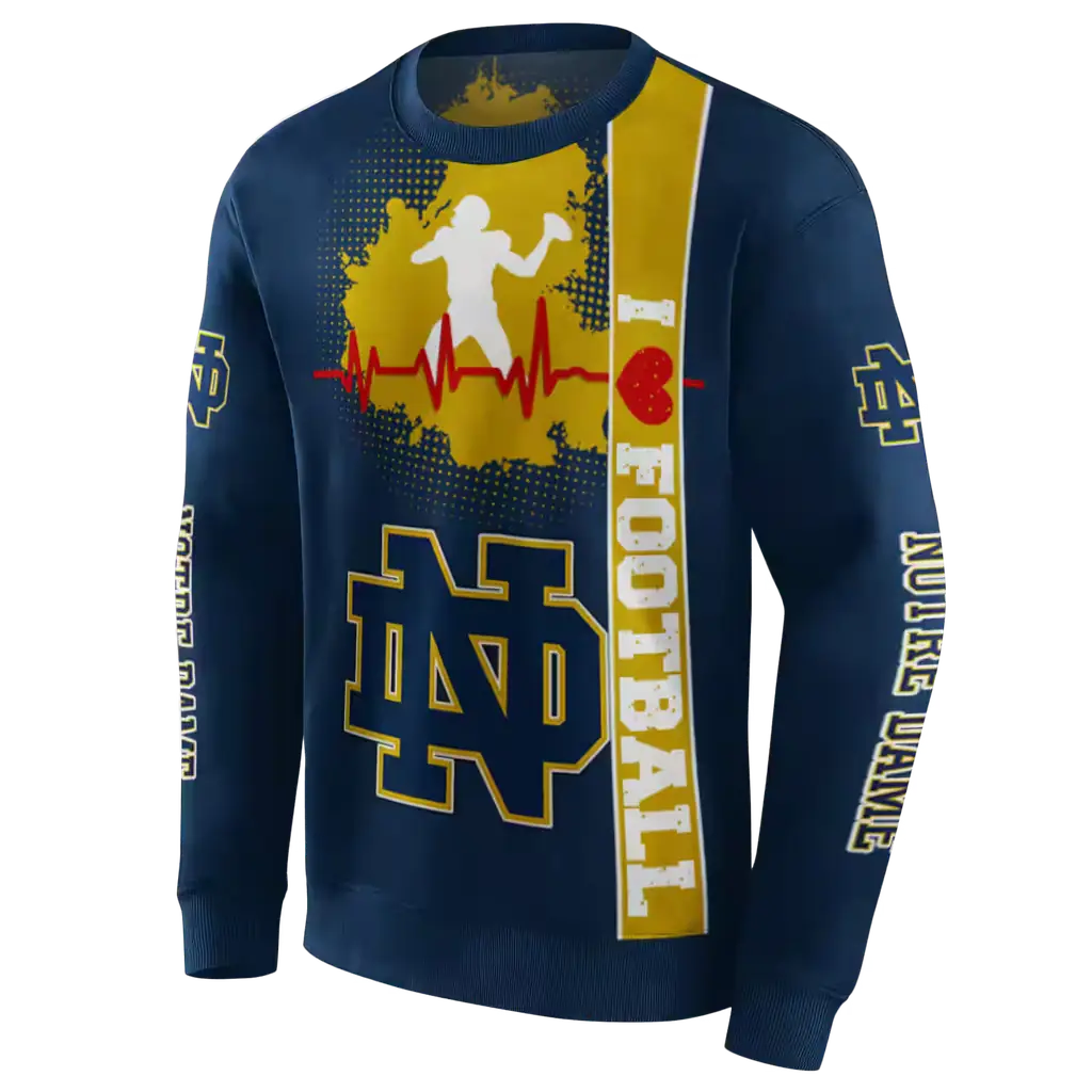 notre dame fighting irish football heartbeat navy hoodie new arrival notre dame fighting irish football heartbeat navy hoodie new arrival