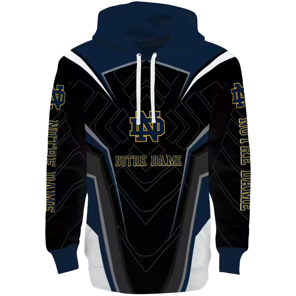 notre dame fighting irish futuristic pattern navy black hoodie best selling notre dame fighting irish futuristic pattern navy black hoodie best selling