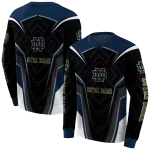 notre dame fighting irish futuristic pattern navy black hoodie best selling