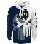 notre dame fighting irish graphic punisher navy white hoodie best selling