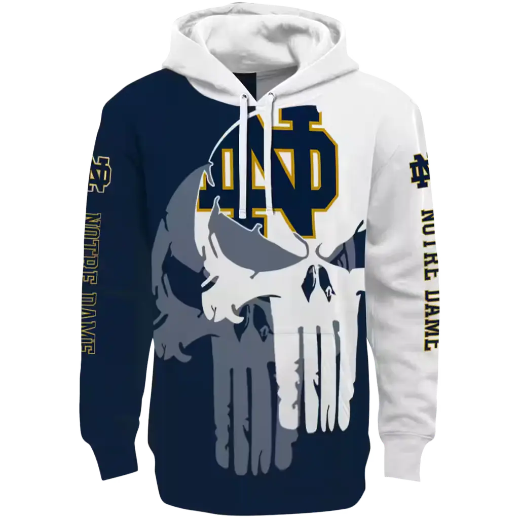 notre dame fighting irish graphic punisher navy white hoodie best selling notre dame fighting irish graphic punisher navy white hoodie best selling