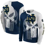 notre dame fighting irish graphic punisher navy white hoodie best selling